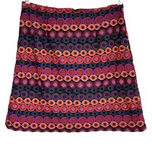 Anthropologie Hutch Embroidered Mini Skirt Sz 6 Boho Festival Indie Artsy Pink